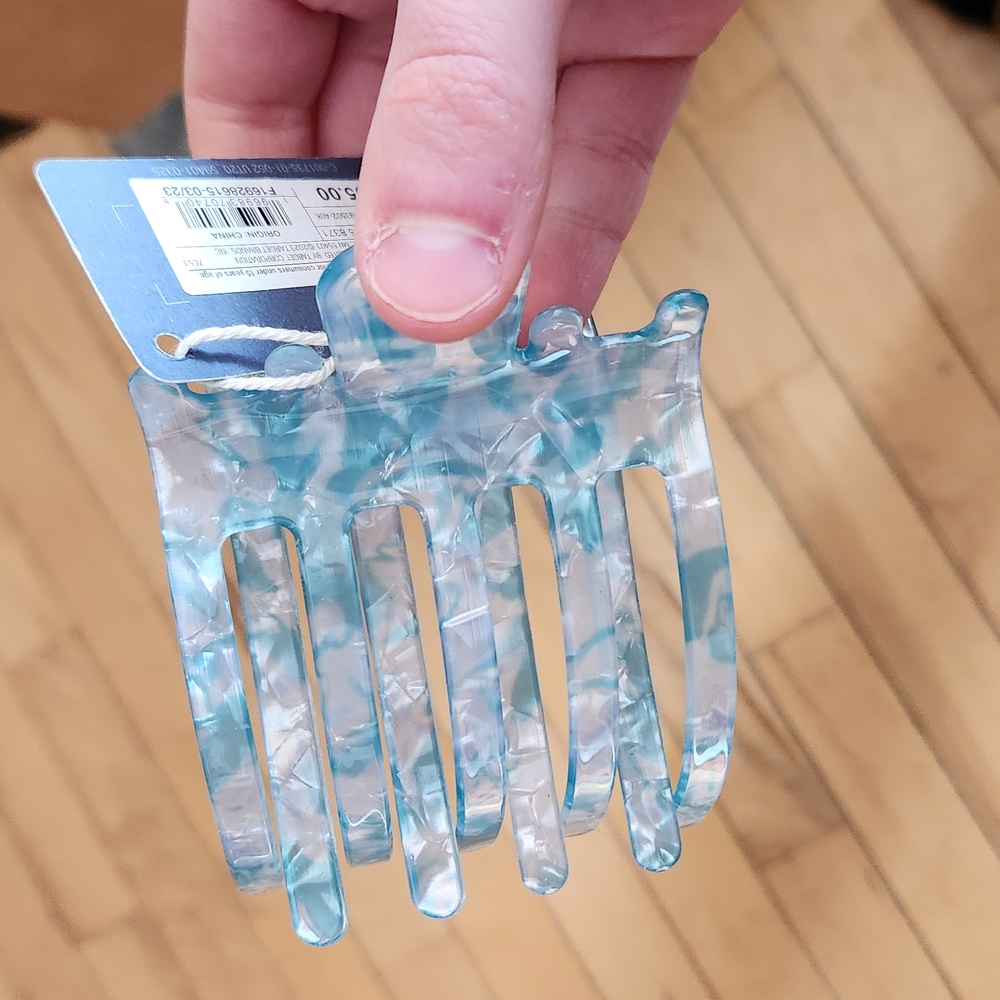 Blue and White Hair Claw Clip